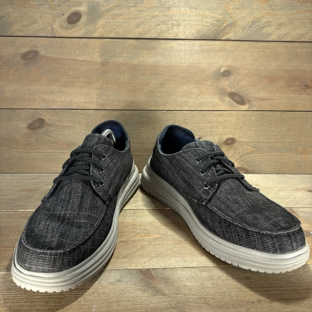 skechers proven rolenzo mens size 12 shoes black slip on comfort sneakers